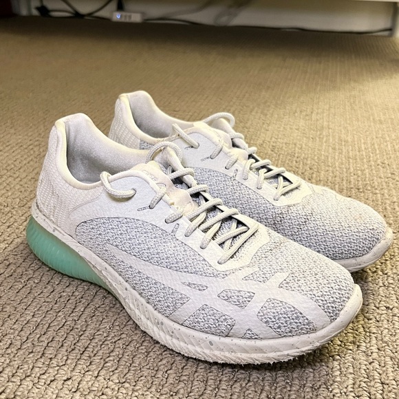 ASICS women’s running shoes distance grey teal sole cushion high size 7 eu 38 - Picture 1 of 7